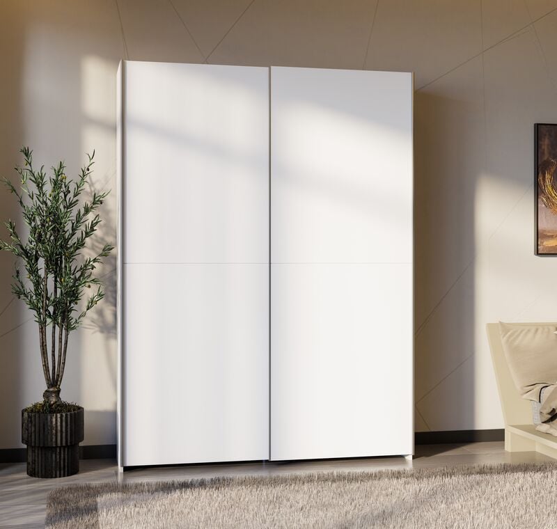 Candy vaatekaappi liukuovilla 150x210x39 cm valkoinen